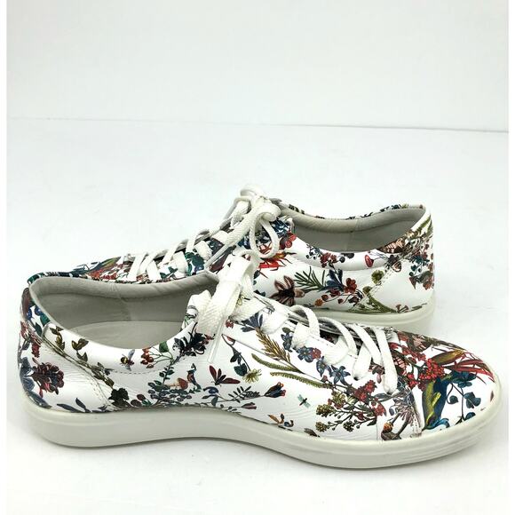 ECCO X KRISTJANA S. WILLIAMS Soft 7 Sneaker EU 41 10-10.5 White Floral 470303 - Picture 4 of 11